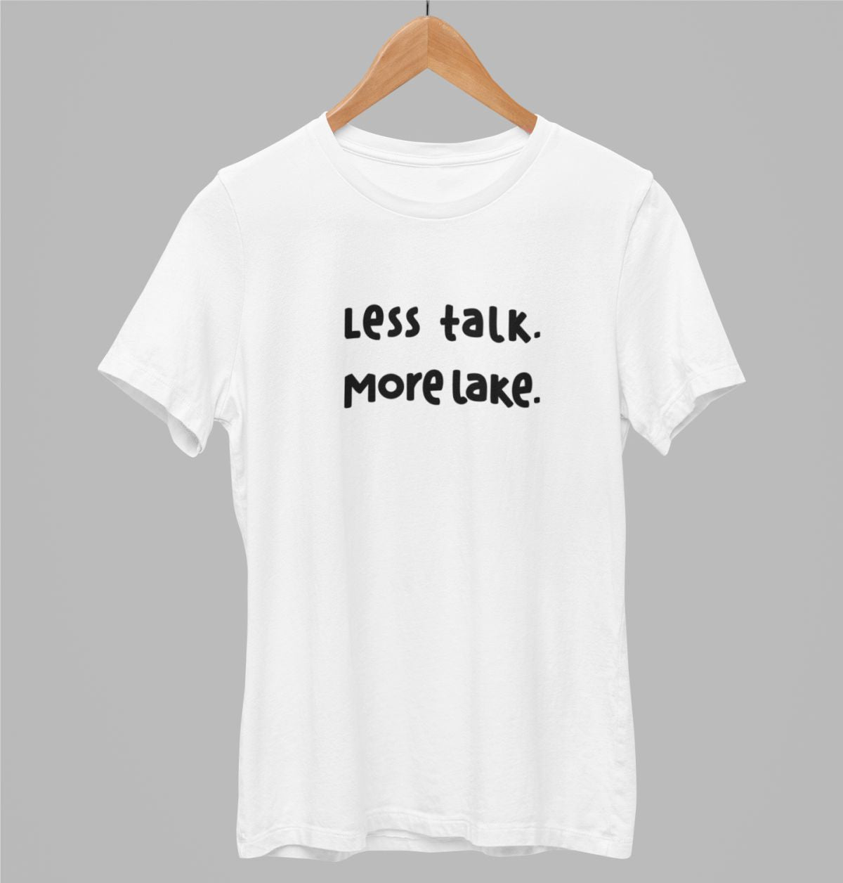 Valkoiset unisex T-paidat "Less talk"