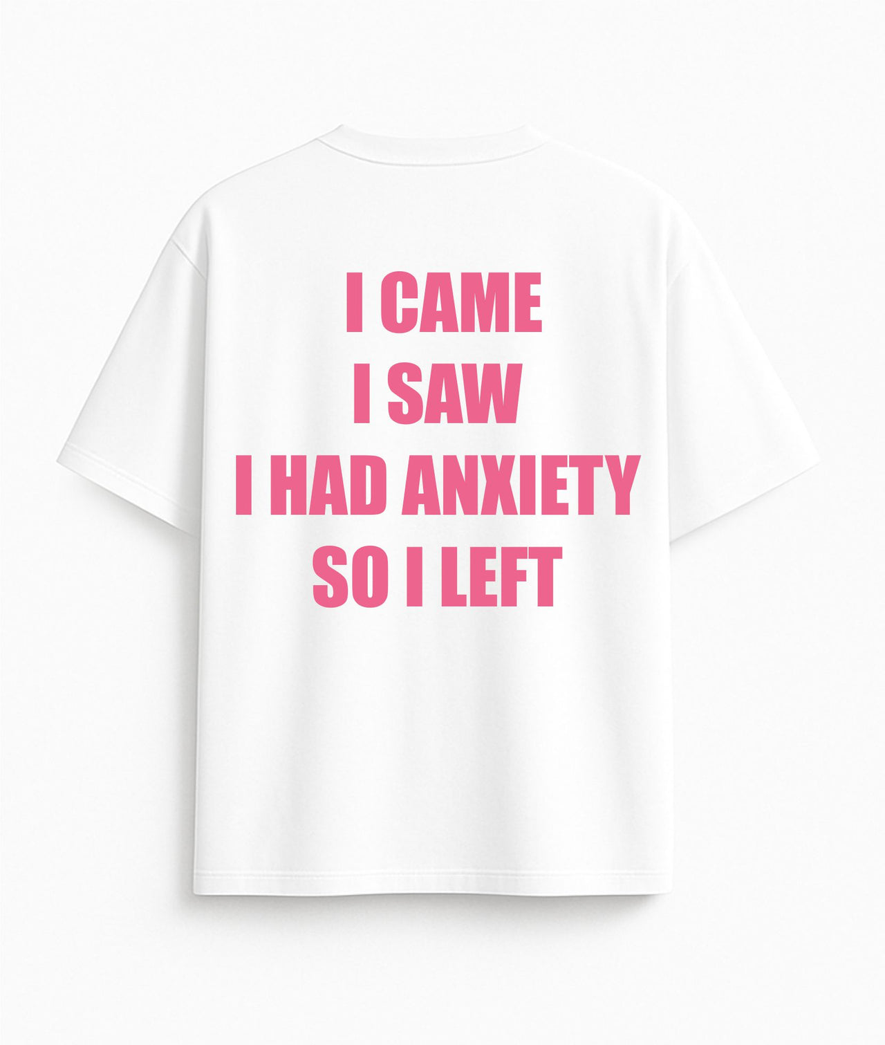 Oversized white T-shirt "Anxiety"