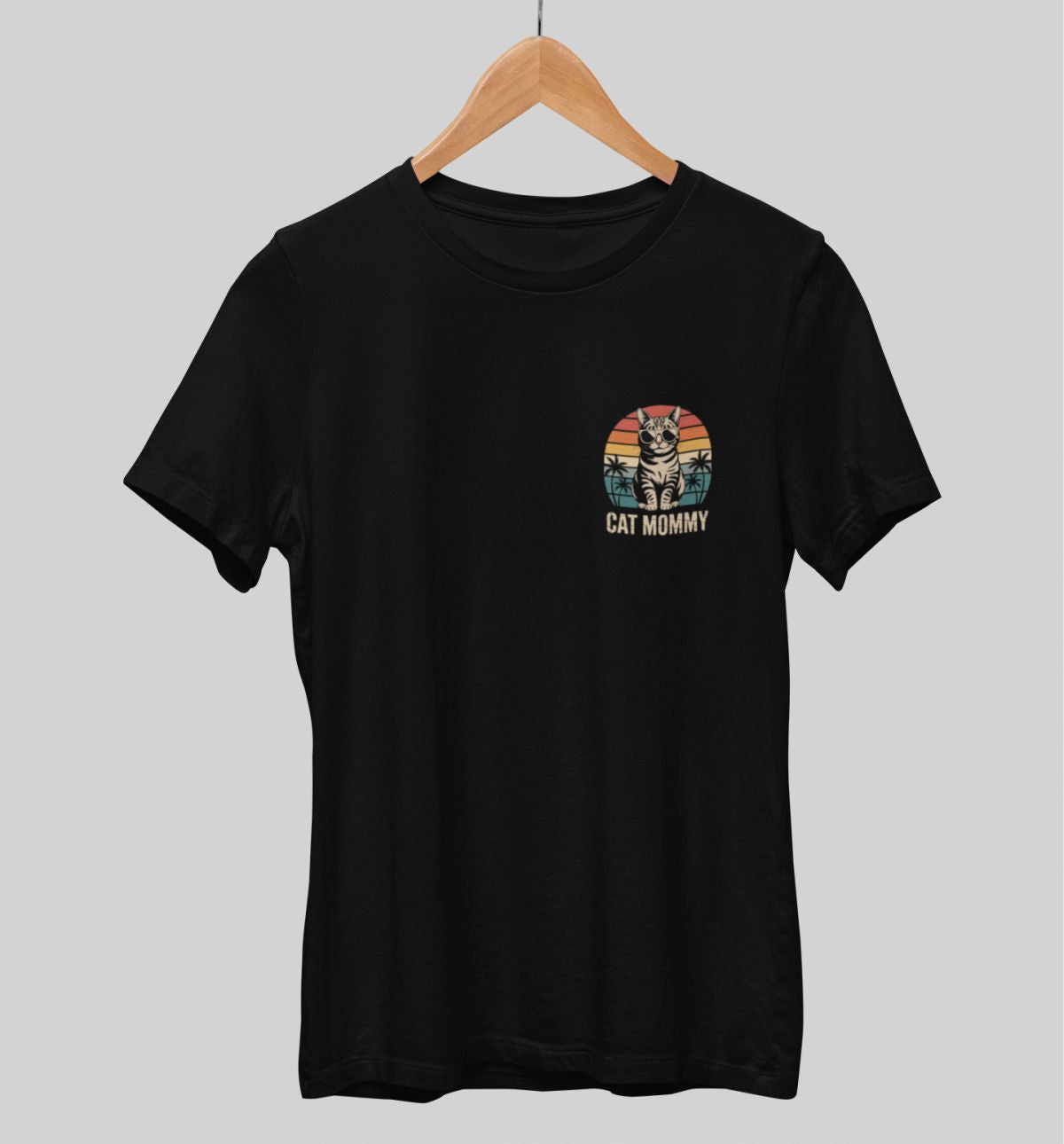 Mustat unisex T-paidat "Cat mommy"