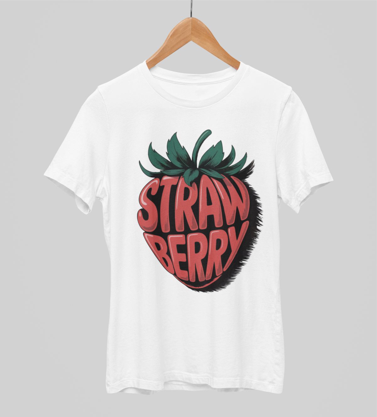 Valkoiset unisex T-paidat "Strawberry"