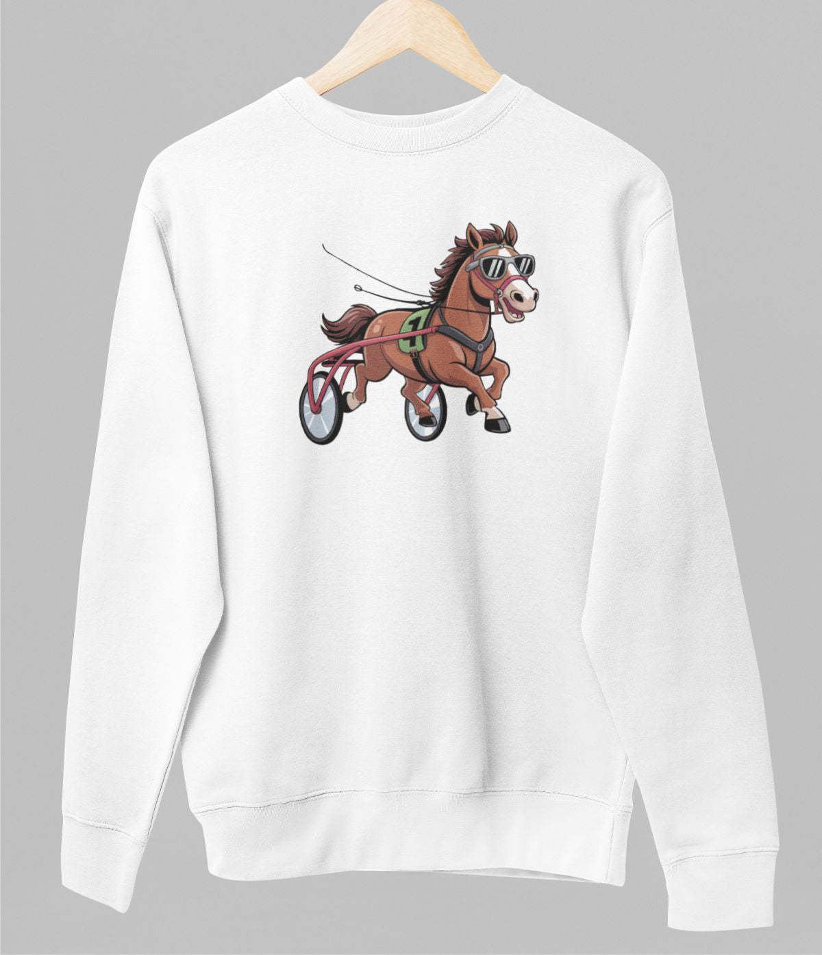 Valkoinen unisex collegepaita "Raviurheilu King"