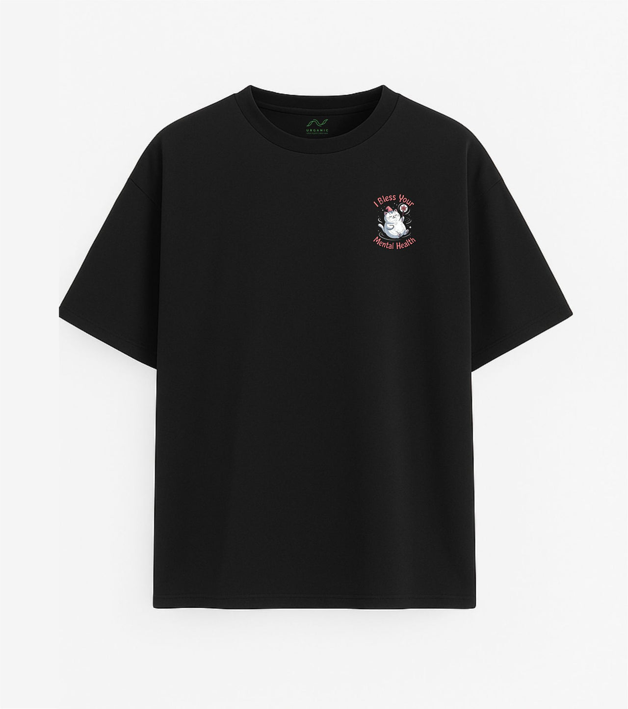 Oversized black T-shirt "Bless"