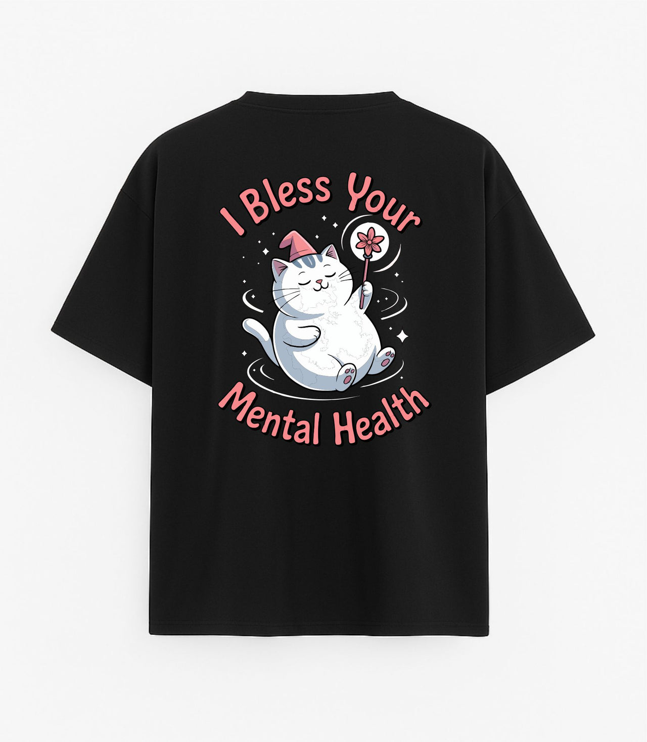 Oversized black T-shirt "Bless"
