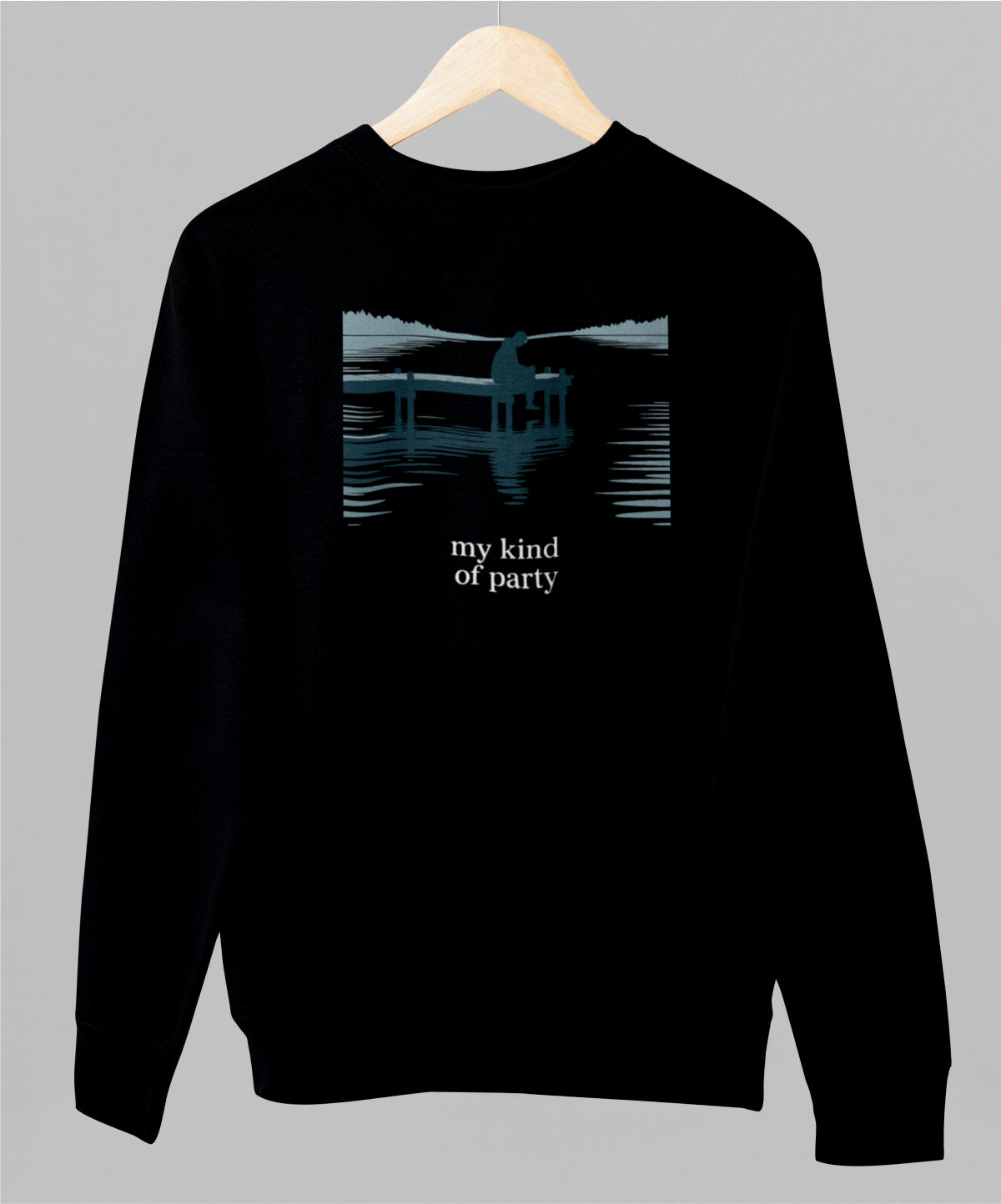 Musta unisex collegepaita "Party"