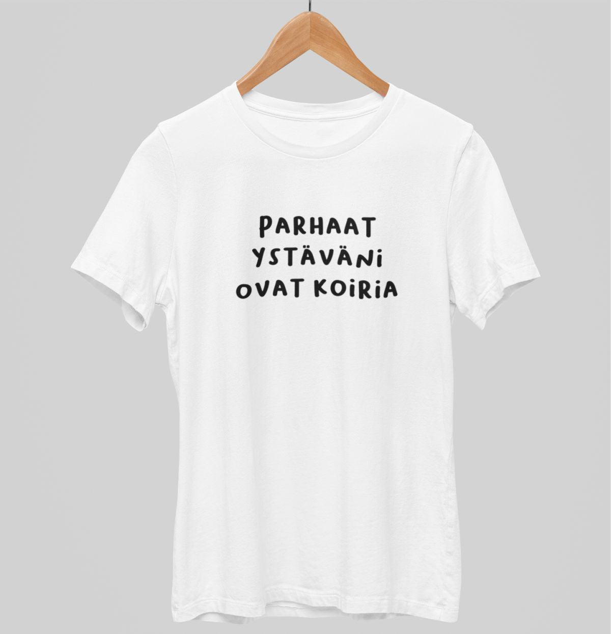 Valkoiset unisex T-paidat "Parhaat ystäväni ovat koiria"