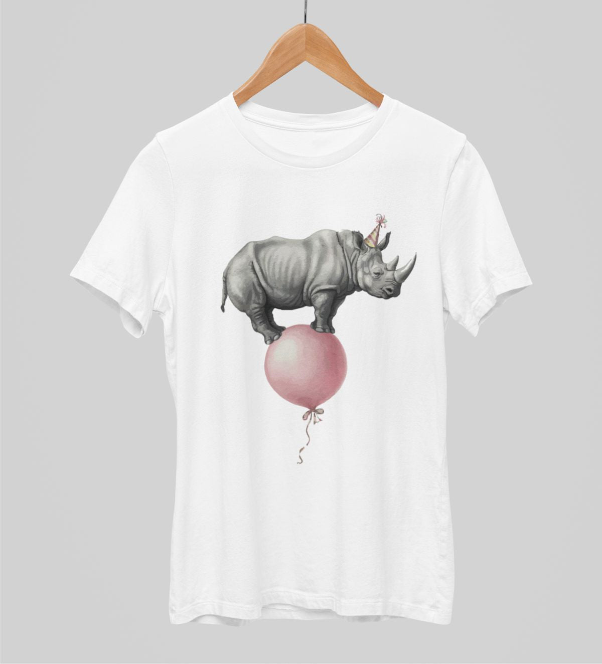 Valkoiset unisex T-paidat "Ilmapallon päällä"