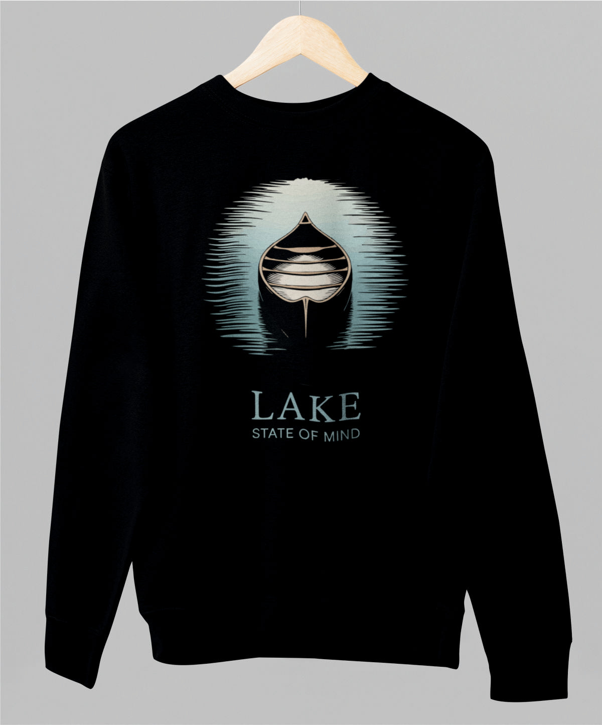 Musta unisex collegepaita "State of mind"