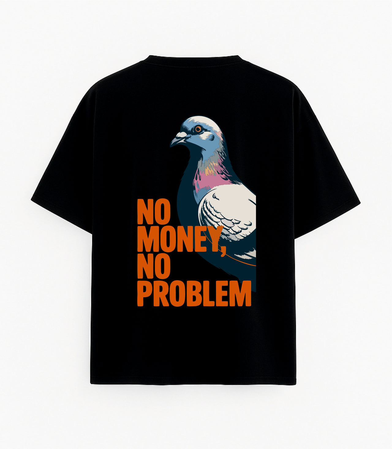 Oversized black T-shirt "No money"