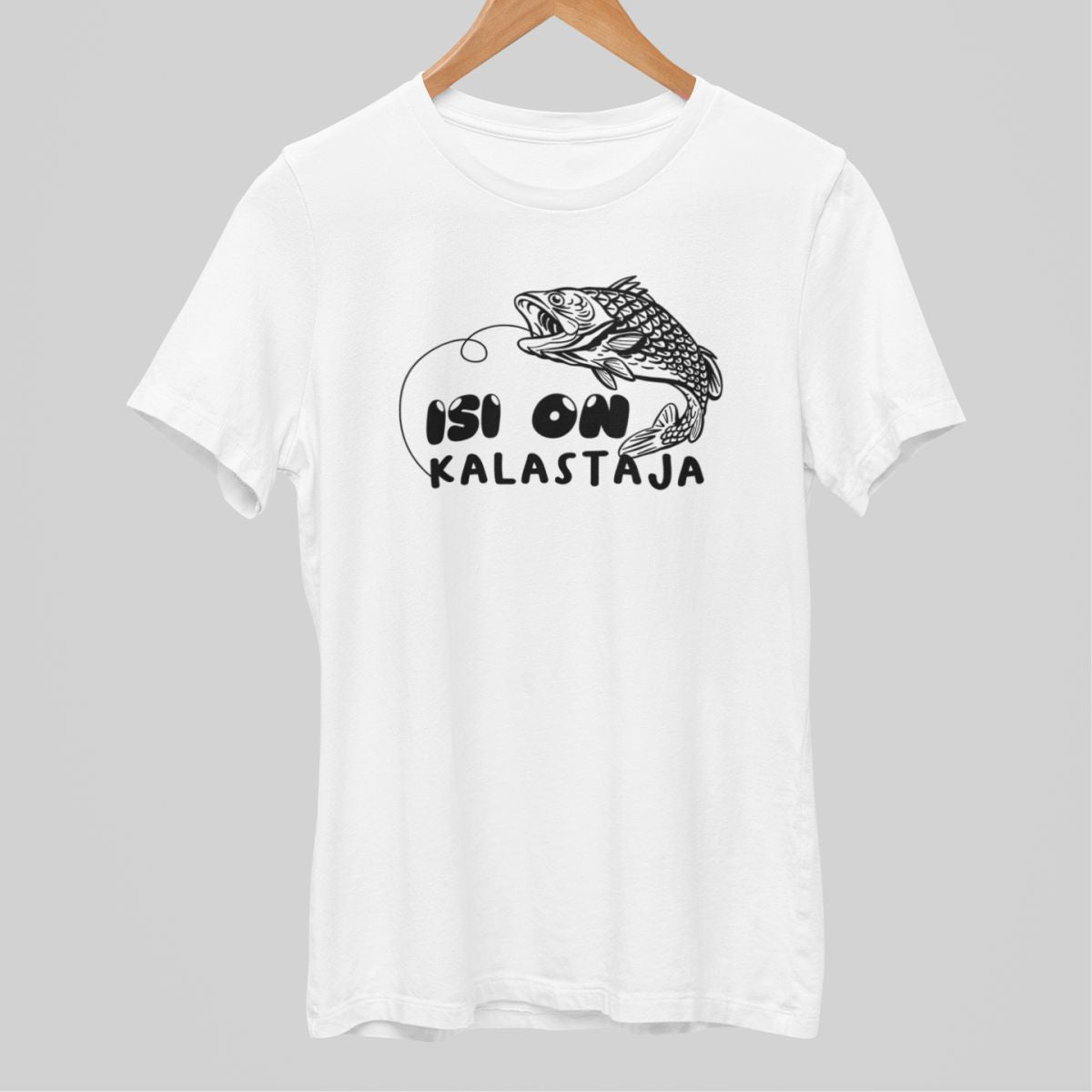 Valkoiset unisex T-paidat "Isi on kalastaja"