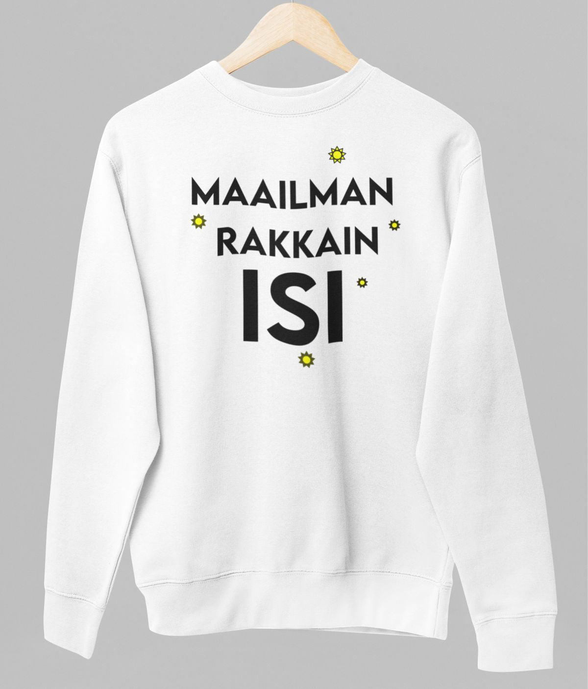 Valkoinen unisex collegepaita "Maailman rakkain isi"