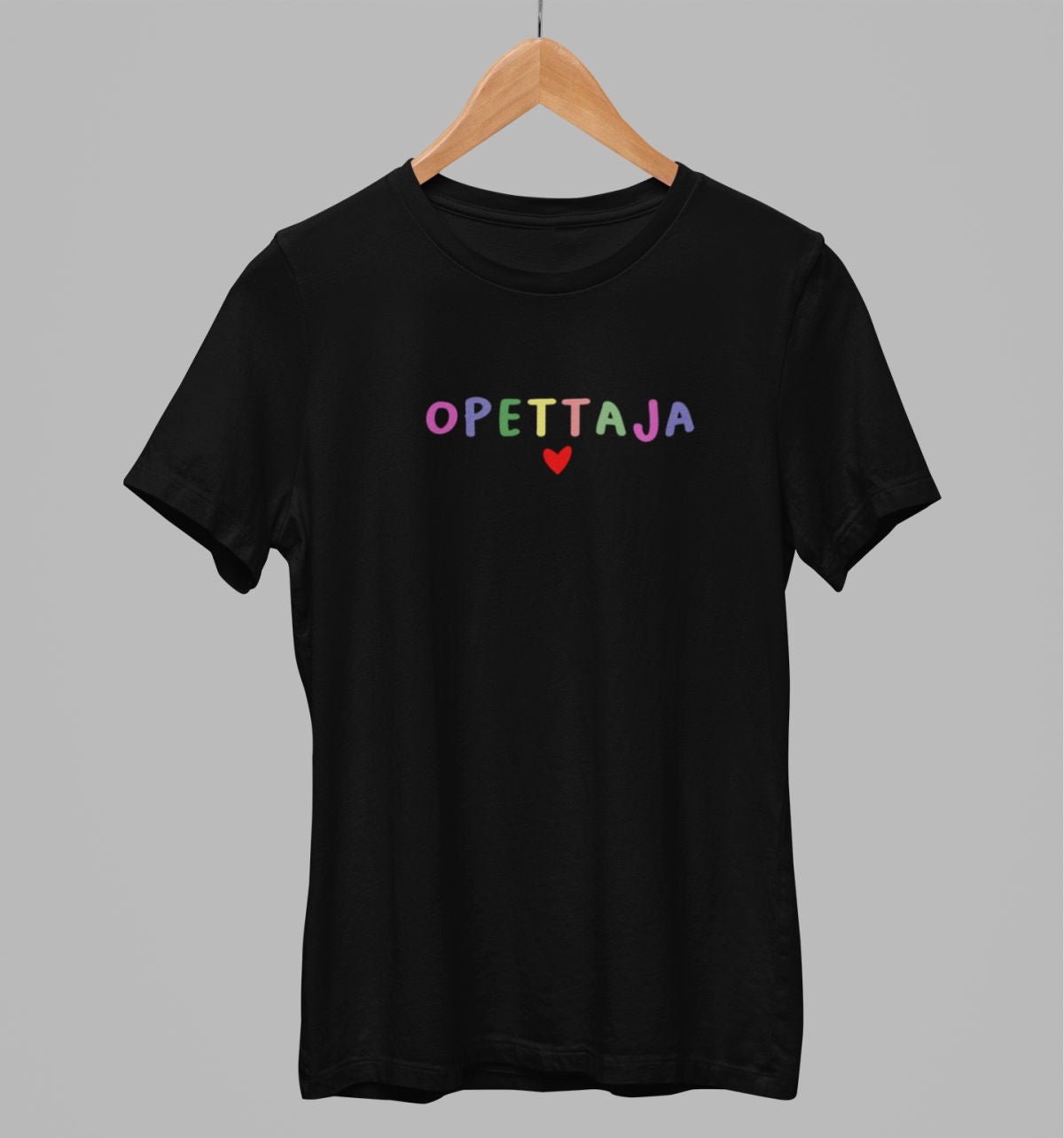Mustat unisex T-paidat "Opettaja"