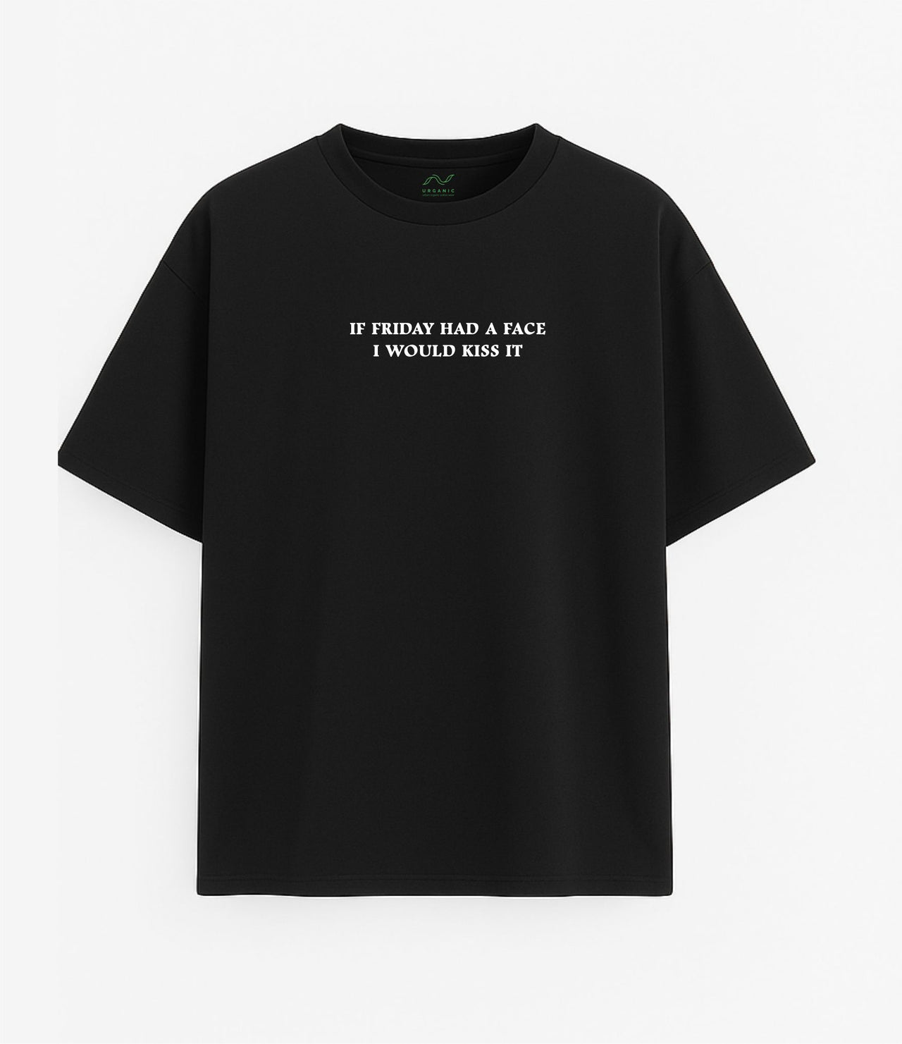 Oversized black T-shirt "If friday"