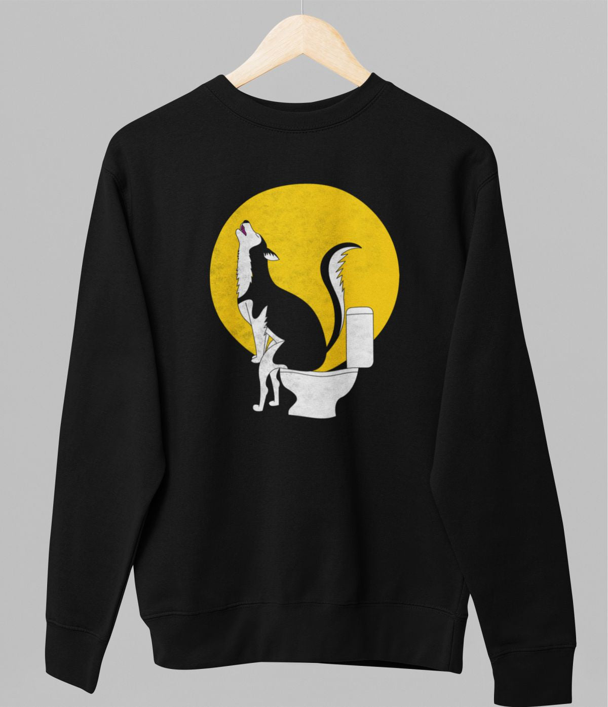 Musta unisex collegepaita "Husky"