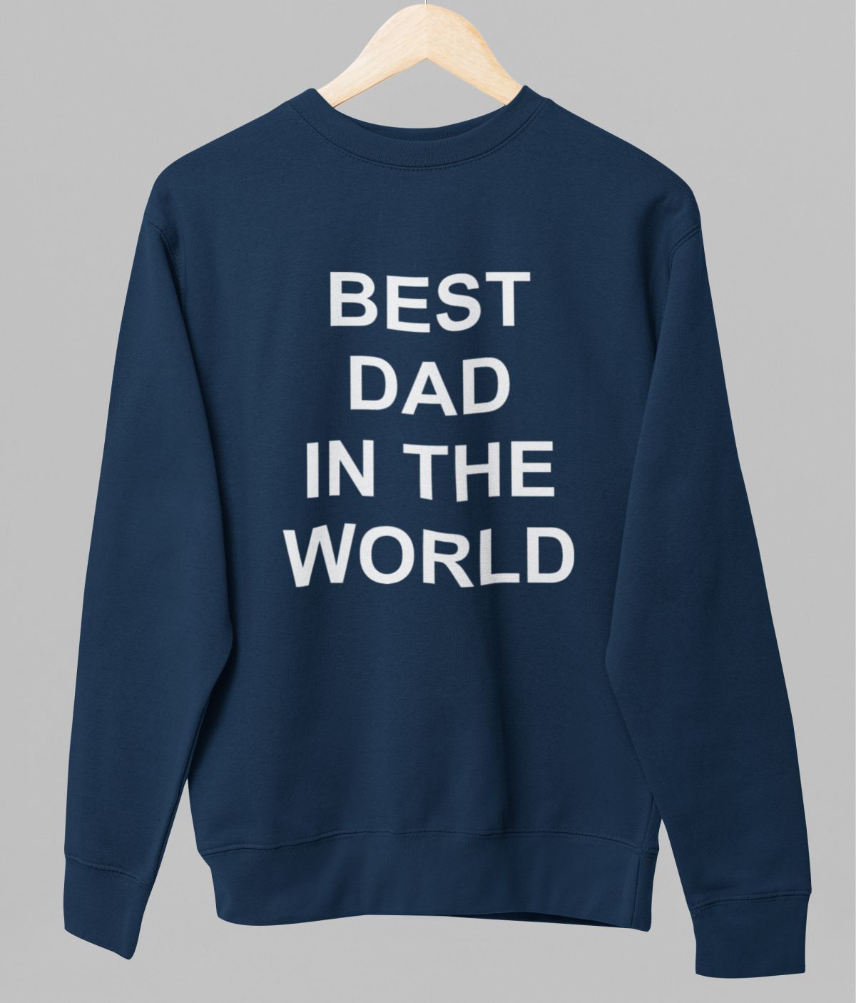 Sininen unisex collegepaita "Best dad in the world"