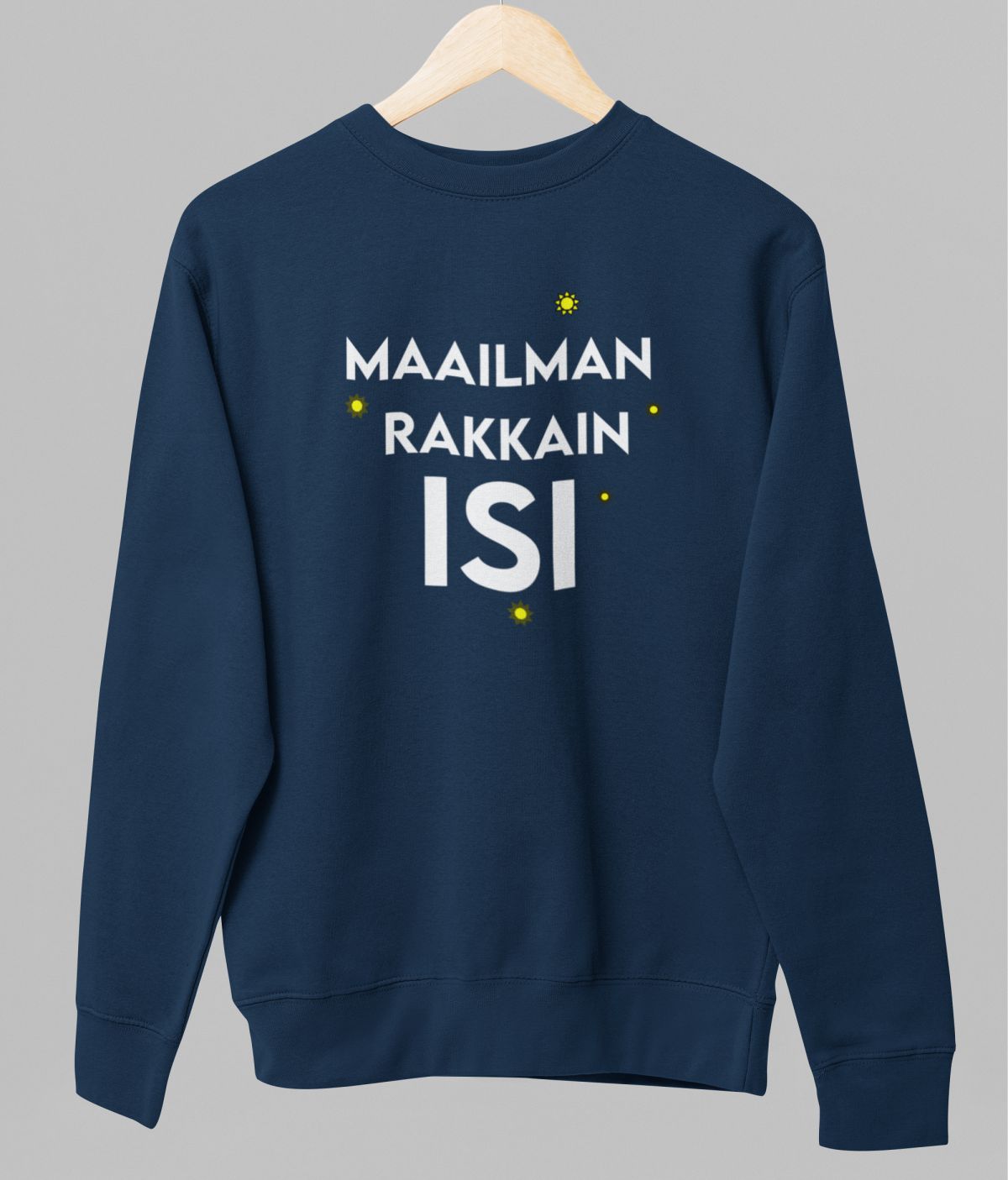 Sininen unisex collegepaita "Maailman rakkain isi"