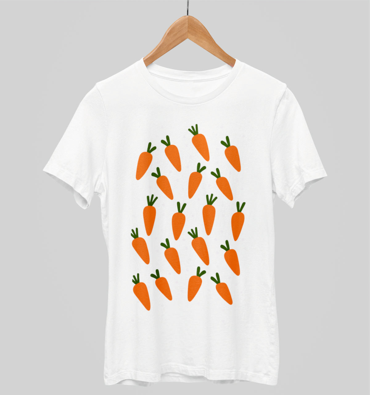 Valkoiset unisex T-paidat "Porkkanasade"