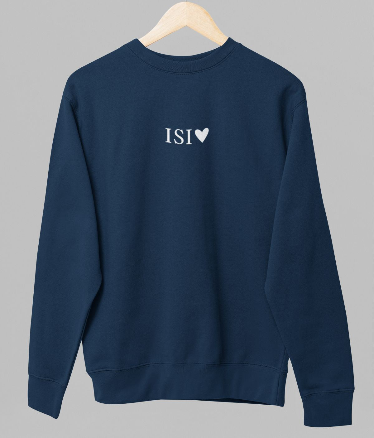 Sininen unisex collegepaita "Isi ja sydän"