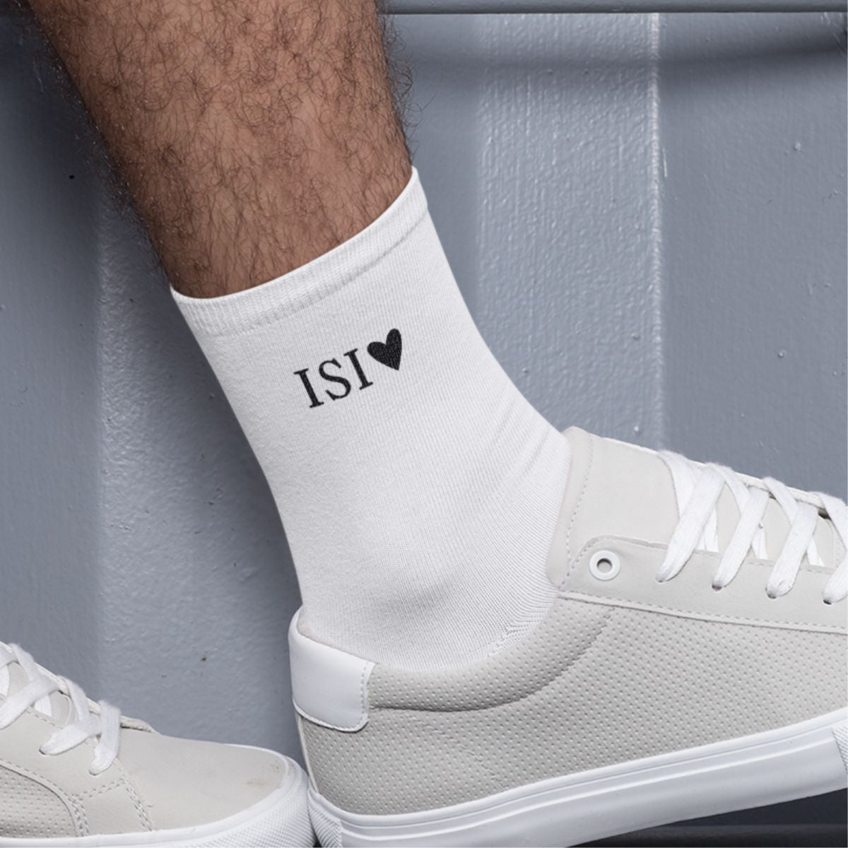 Valkoiset sukat "Isi ja sydän"