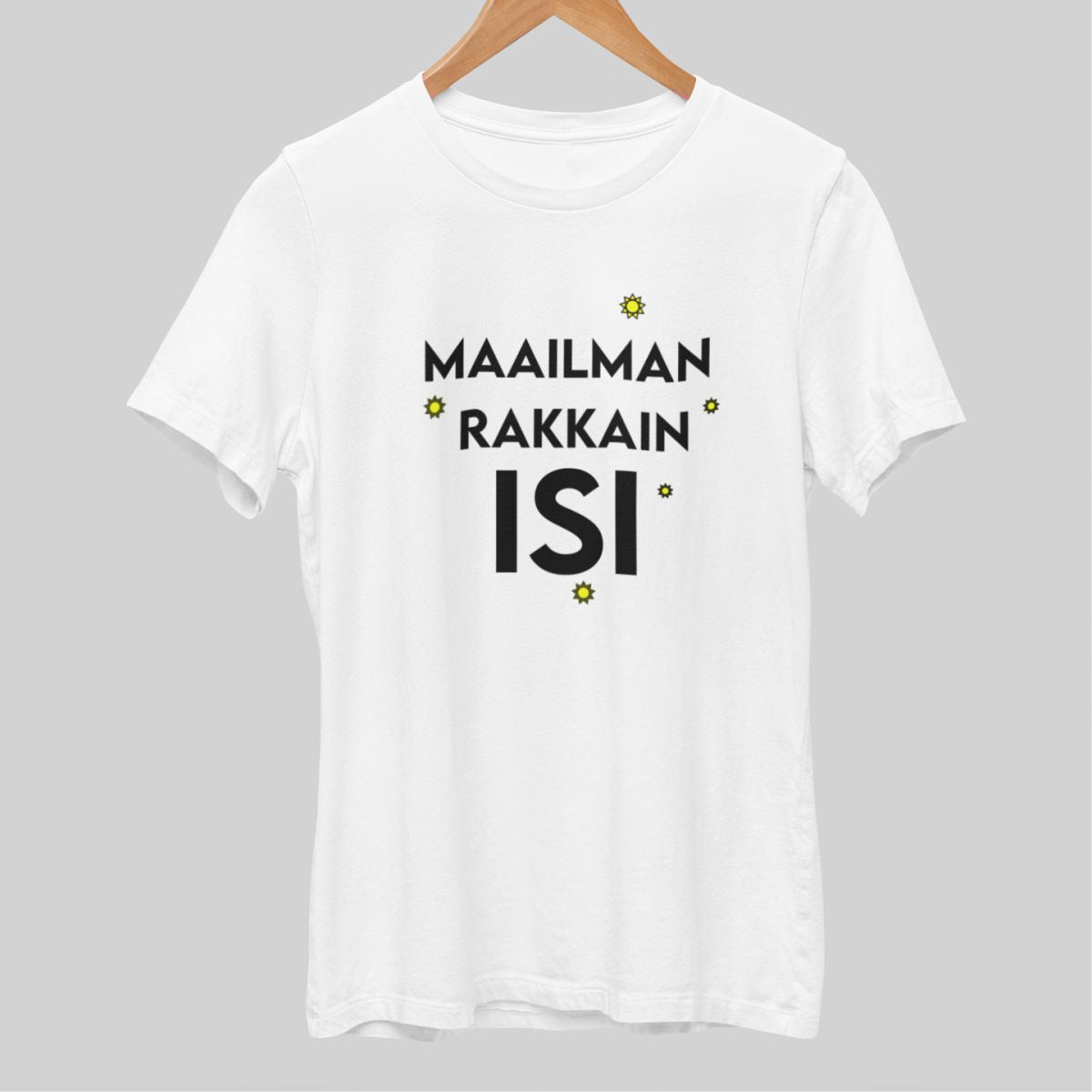Valkoiset unisex T-paidat "Maailman rakkain isi"