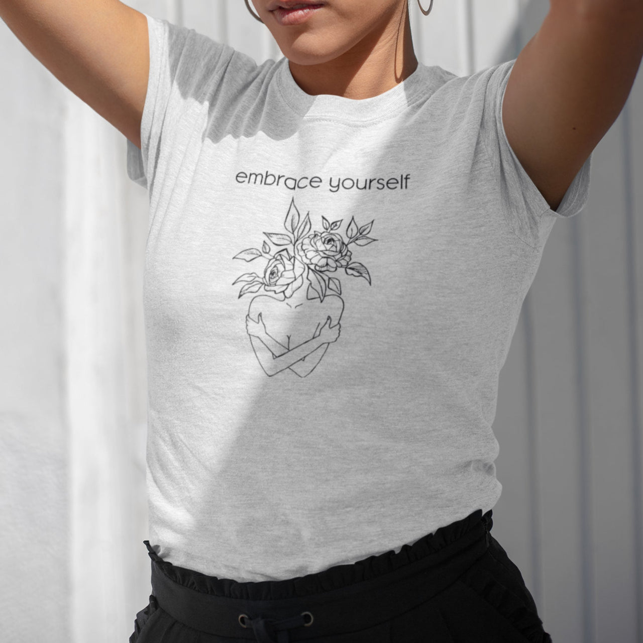 Valkoinen UNISEX T-paita Hyväksy itsesi