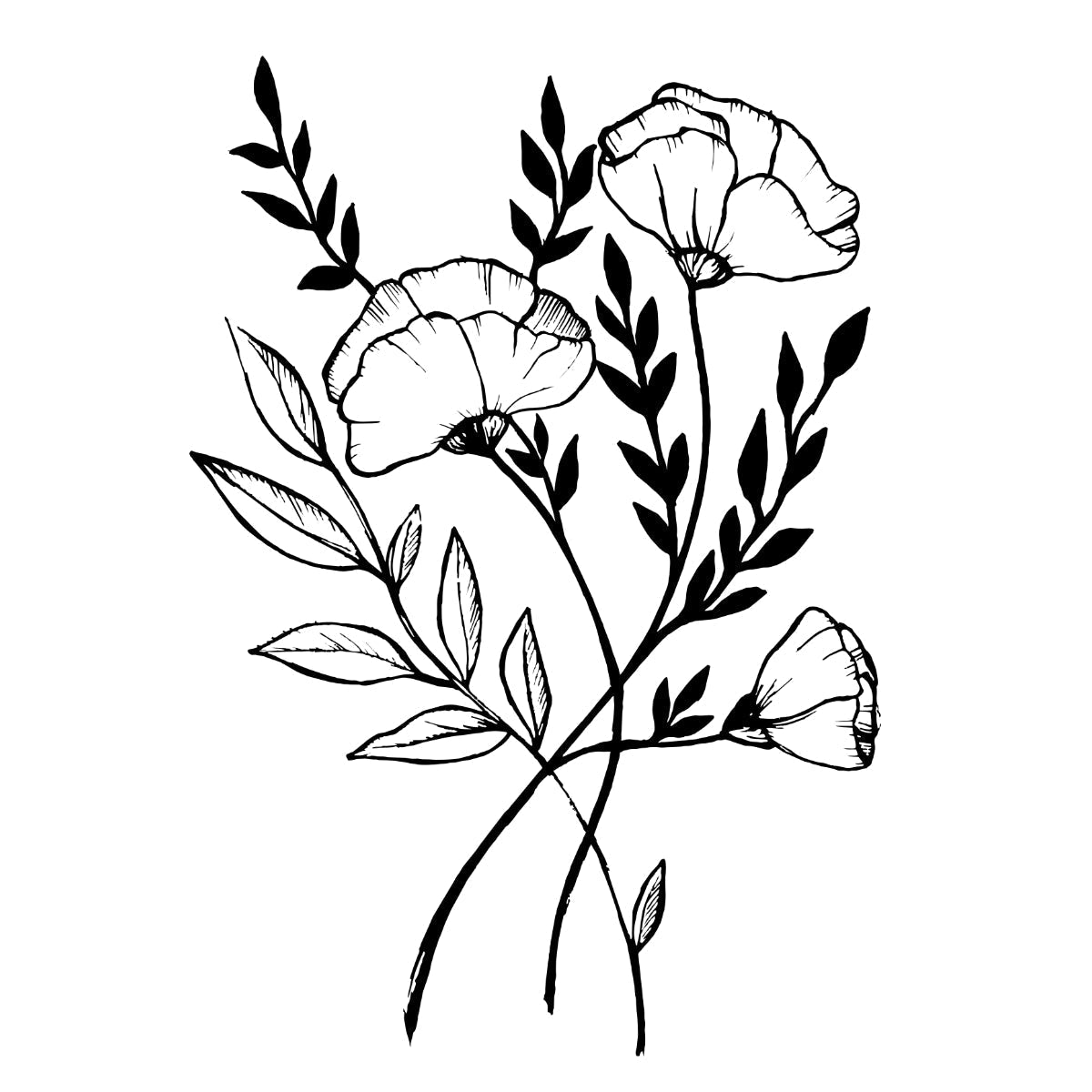 Valkoinen UNISEX T-paita Kolme kukkaa