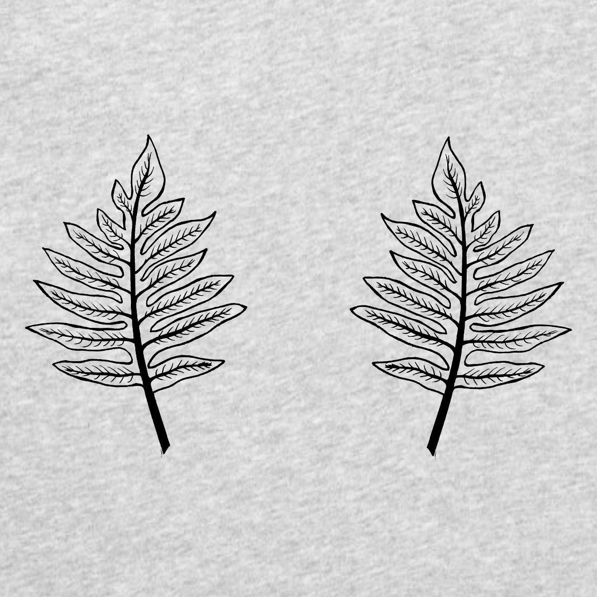 Harmaa meleerattu UNISEX T-paita Kaksi lehteä