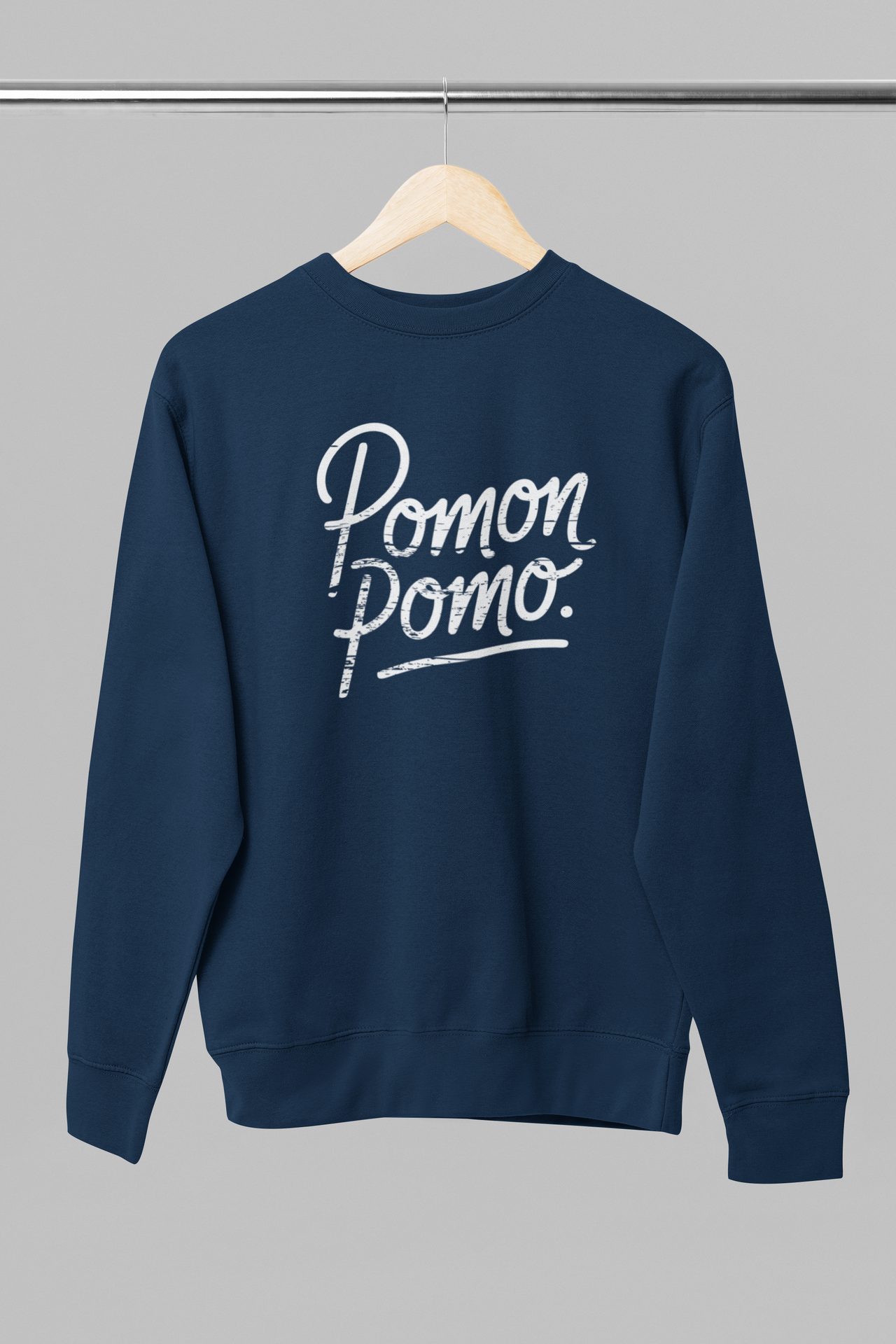 Sininen unisex collegepaita "Pomon Pomo"