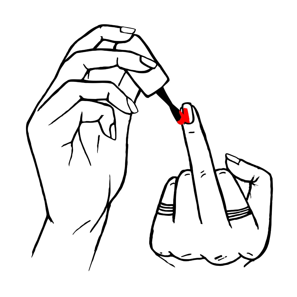 Valkoinen UNISEX T-paita Kynsilakka