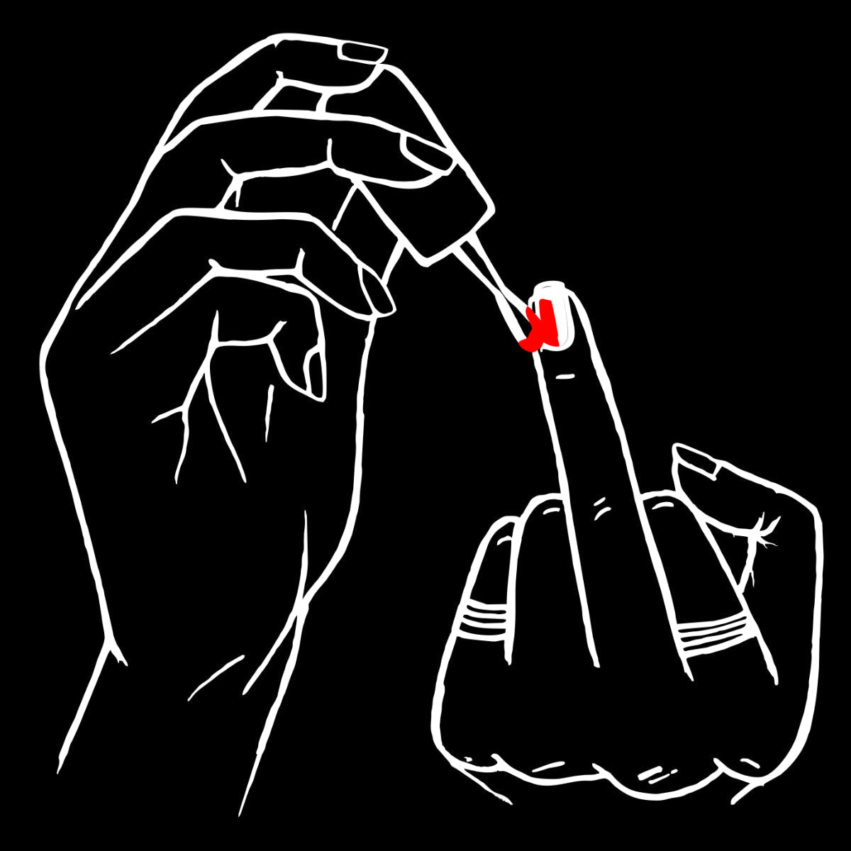 Musta UNISEX T-paita Kynsilakka