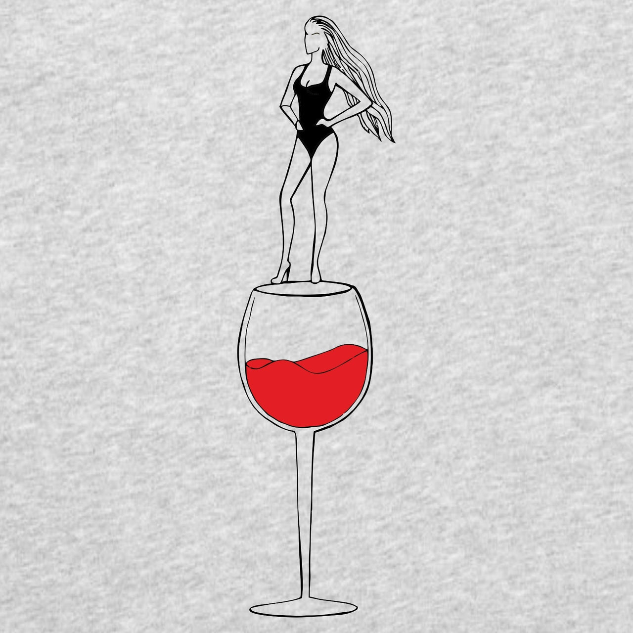 Harmaa meleerattu UNISEX T-paita Viinin nainen