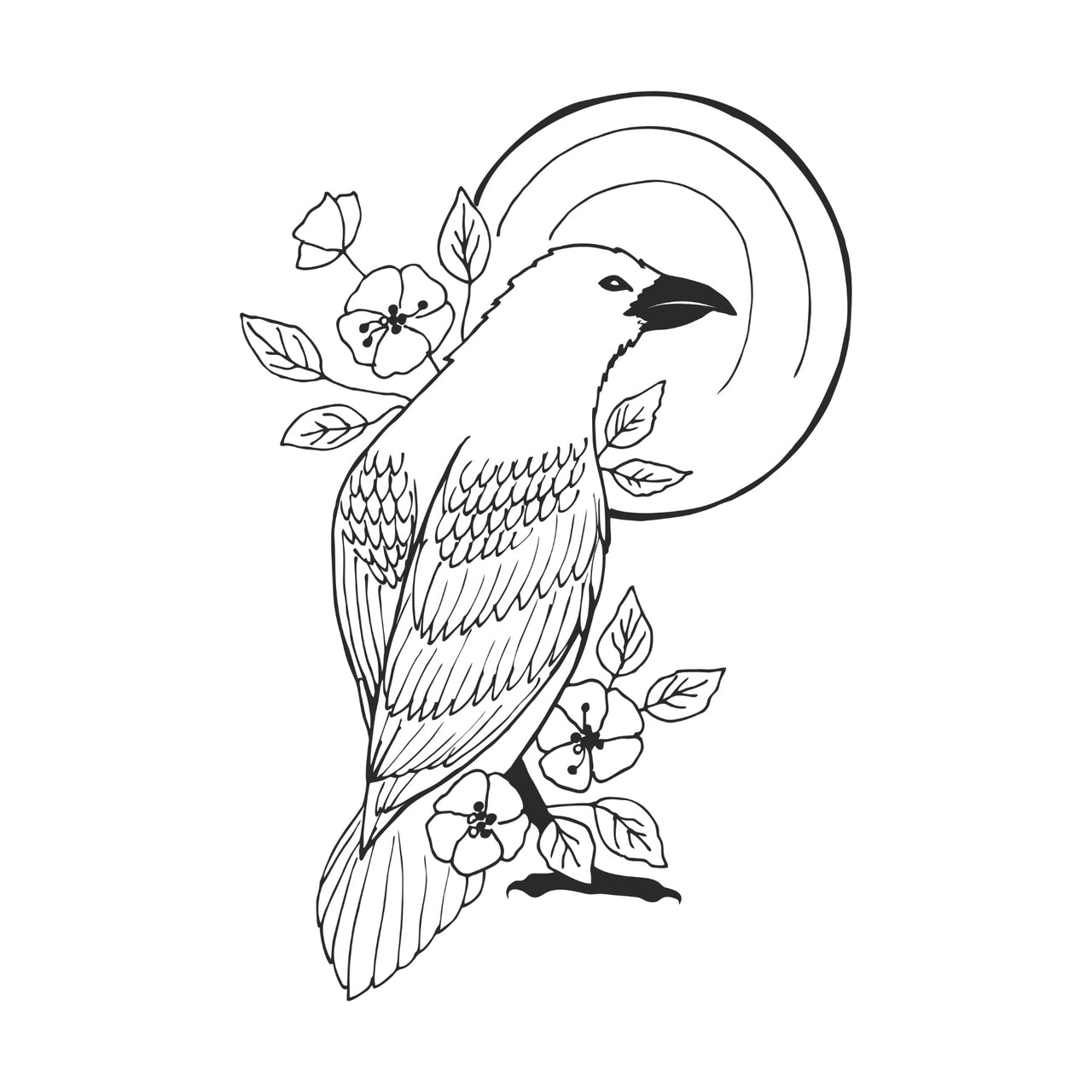 Valkoinen UNISEX T-paita Varis